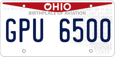 OH license plate GPU6500