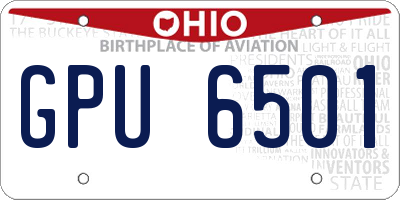 OH license plate GPU6501