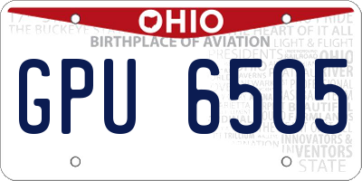 OH license plate GPU6505