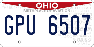 OH license plate GPU6507
