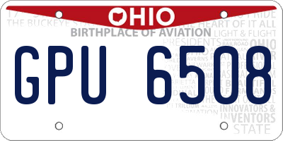 OH license plate GPU6508