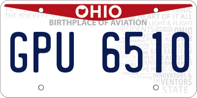 OH license plate GPU6510
