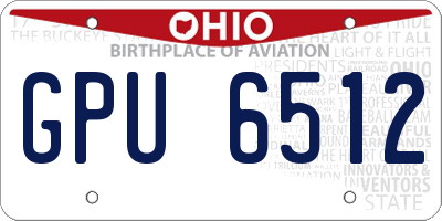 OH license plate GPU6512