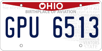OH license plate GPU6513