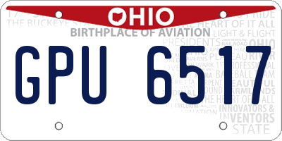 OH license plate GPU6517