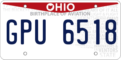 OH license plate GPU6518