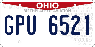 OH license plate GPU6521