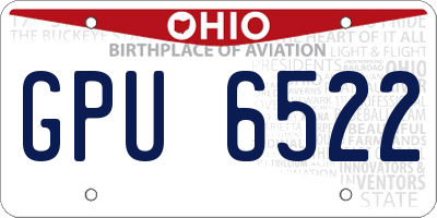 OH license plate GPU6522