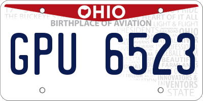 OH license plate GPU6523