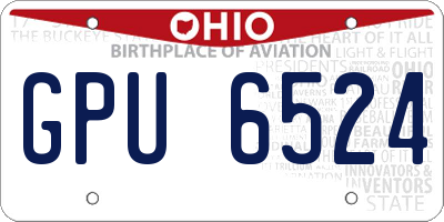 OH license plate GPU6524