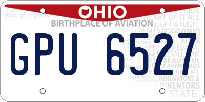 OH license plate GPU6527