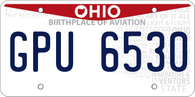 OH license plate GPU6530