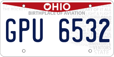 OH license plate GPU6532