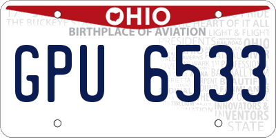 OH license plate GPU6533