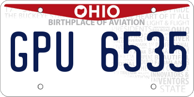 OH license plate GPU6535