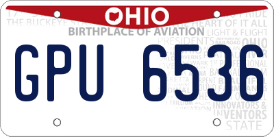 OH license plate GPU6536