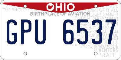 OH license plate GPU6537