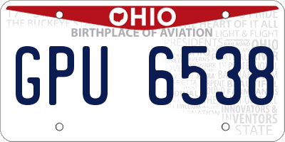 OH license plate GPU6538