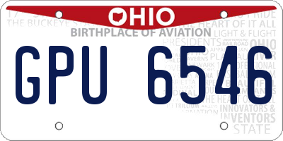 OH license plate GPU6546