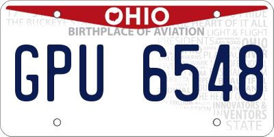 OH license plate GPU6548