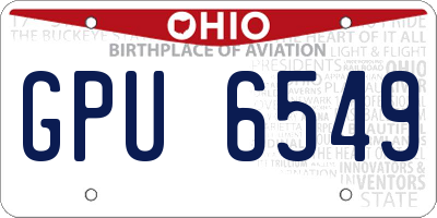 OH license plate GPU6549