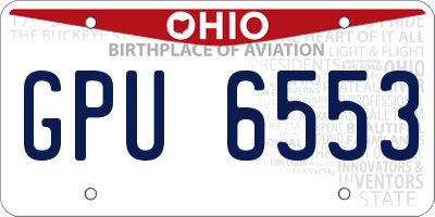 OH license plate GPU6553