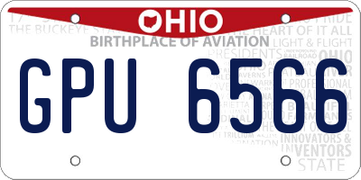 OH license plate GPU6566