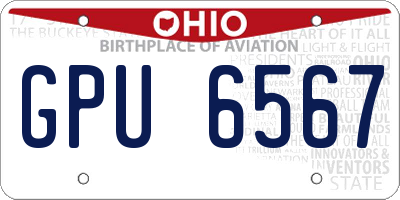 OH license plate GPU6567