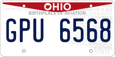 OH license plate GPU6568