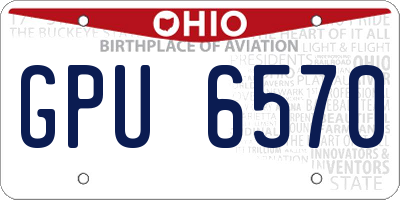 OH license plate GPU6570