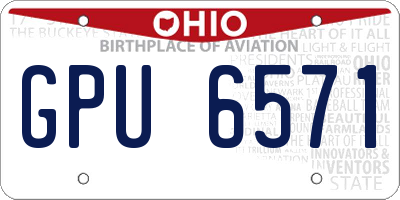 OH license plate GPU6571