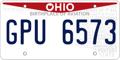 OH license plate GPU6573