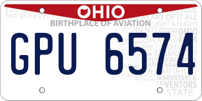 OH license plate GPU6574