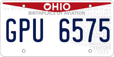 OH license plate GPU6575