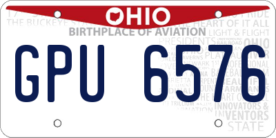 OH license plate GPU6576