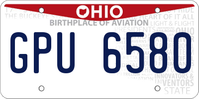 OH license plate GPU6580