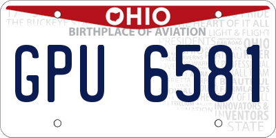OH license plate GPU6581