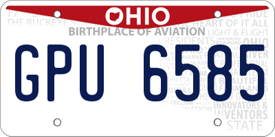 OH license plate GPU6585