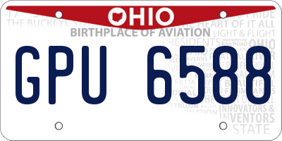 OH license plate GPU6588