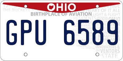 OH license plate GPU6589