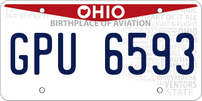 OH license plate GPU6593