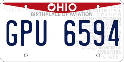 OH license plate GPU6594