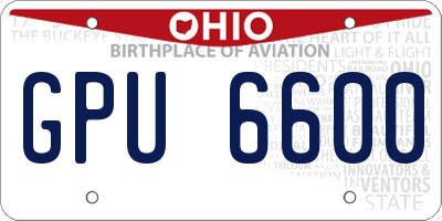 OH license plate GPU6600