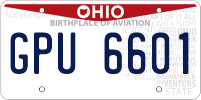 OH license plate GPU6601