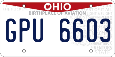 OH license plate GPU6603