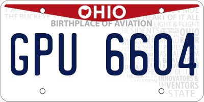 OH license plate GPU6604