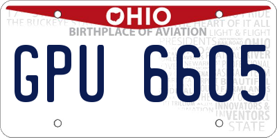 OH license plate GPU6605