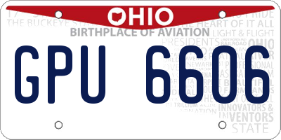 OH license plate GPU6606