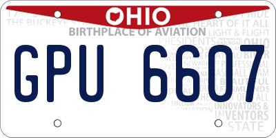 OH license plate GPU6607