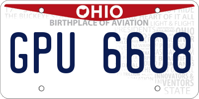 OH license plate GPU6608